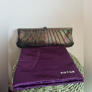 NWOT KOTUR Multicolored Evening Clutch w/ Dust Bag
